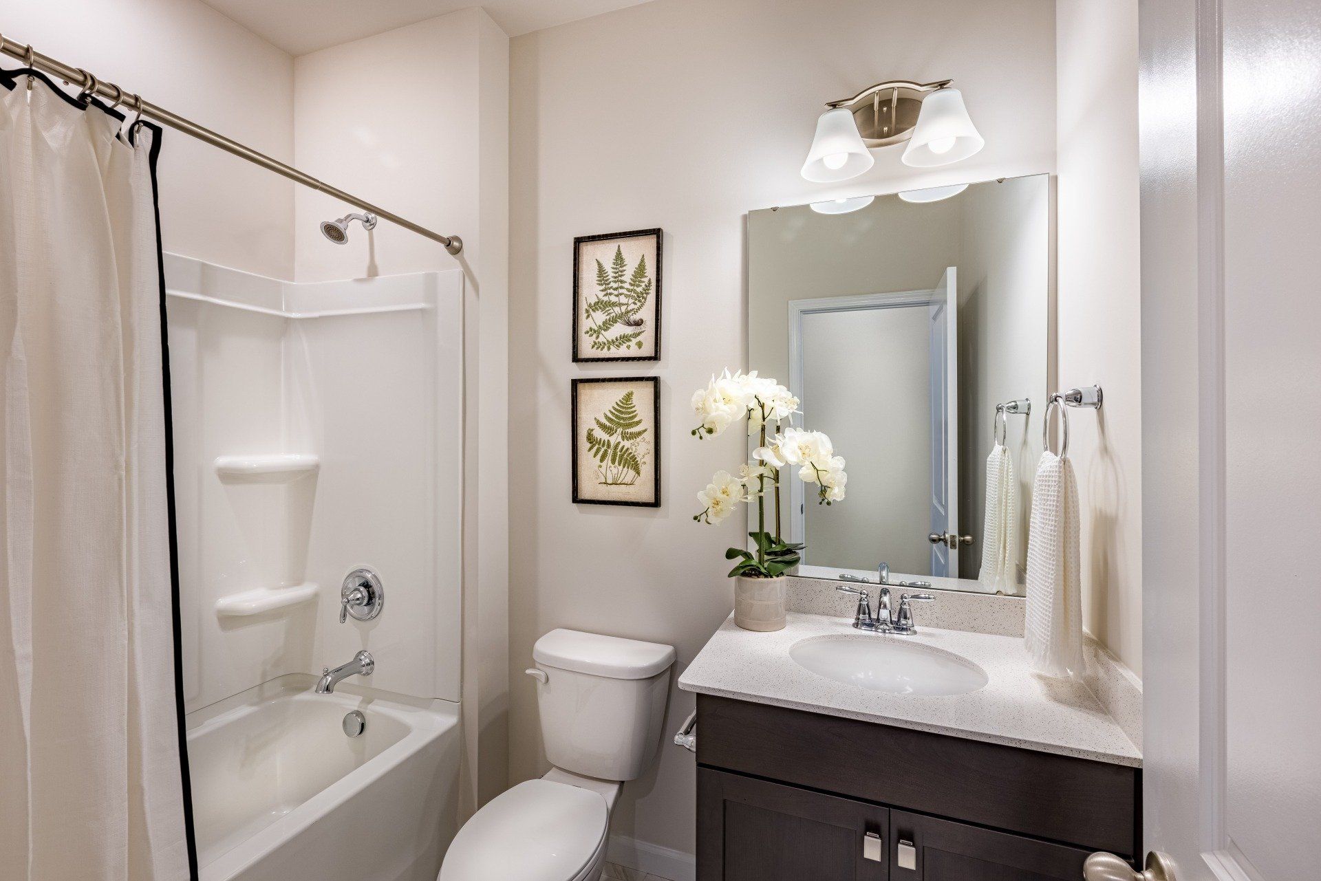 Bathroom in Beatty Woods Townhomes with modern fixtures and sleek finishes.