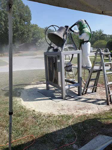 Sandblasting Church Bell | Kernersville, NC | Keg’s Mobile Media Blasting