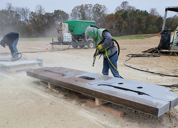 Man Blasting Metal | Kernersville, NC | Keg’s Mobile Media Blasting