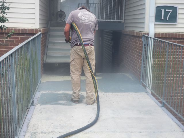 Concrete sandblasting | Kernersville, NC | Keg’s Mobile Media Blasting