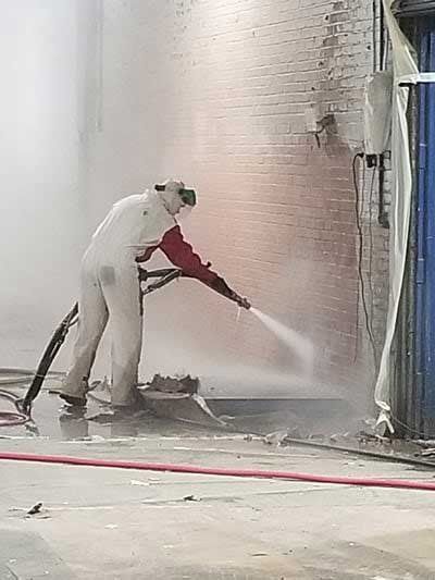 Wet blasting brick | Kernersville, NC | Keg’s Mobile Media Blasting