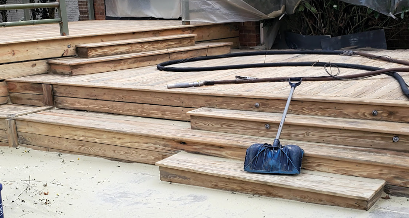 Sandblasted Wooden Deck & Steps | Kernersville, NC | Keg’s Mobile Media Blasting