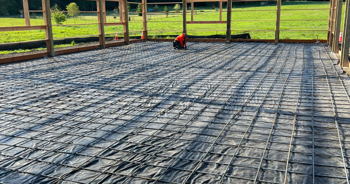 Western Washington Construction prepping for concrete pour in Elma, WA