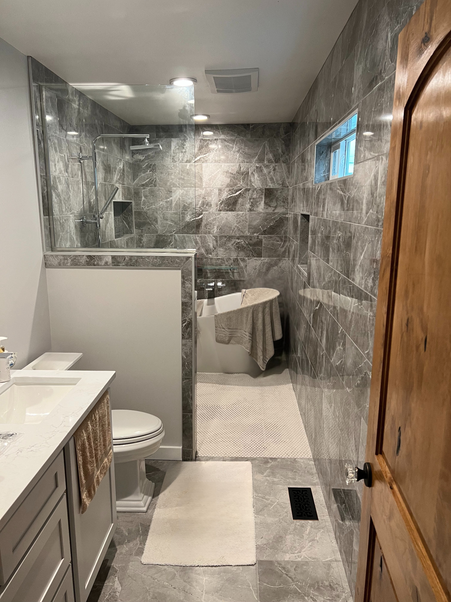 Bathroom remodel featuring modern updates by Western Washington Construction Ltd serving Hoquiam, WA