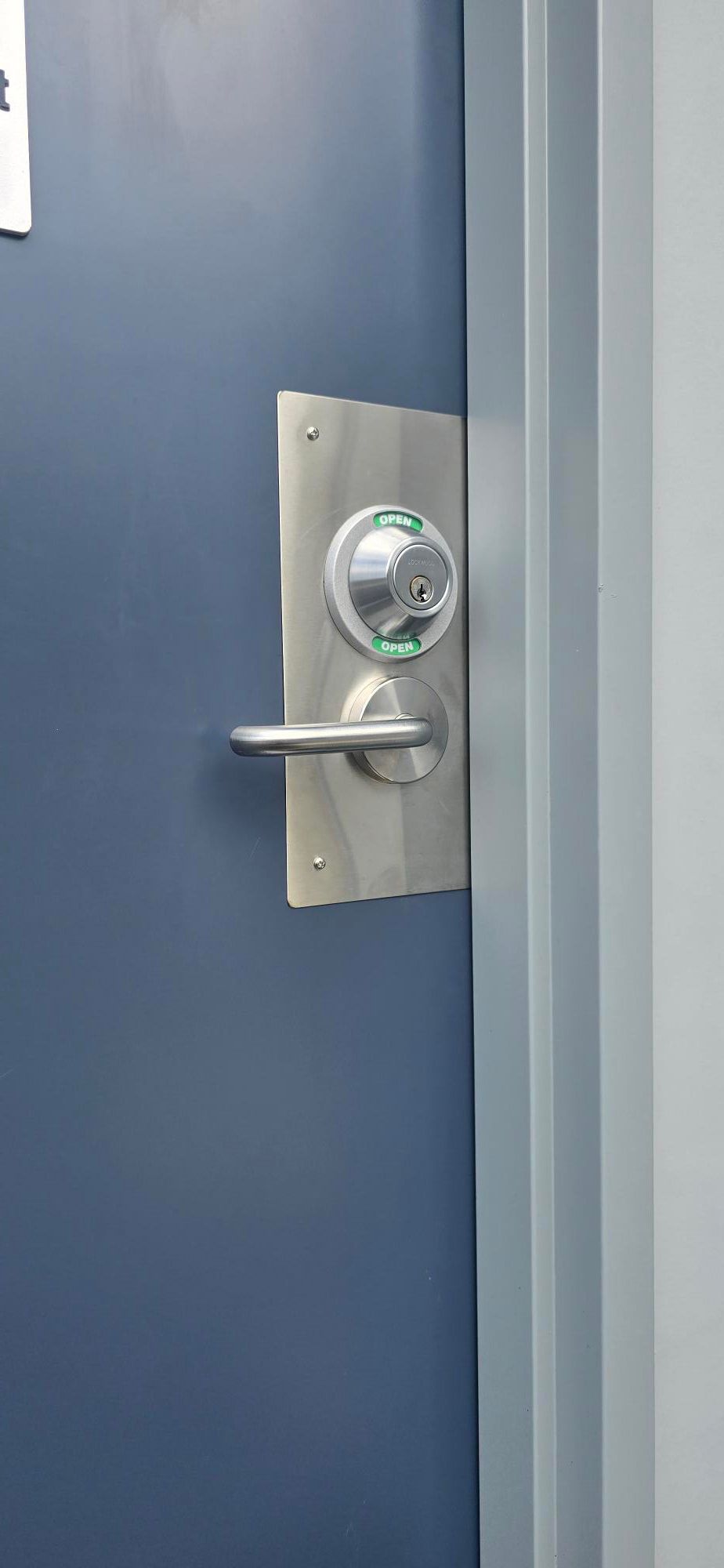 Door Handle on a Blue Door — Derwent Park, TAS — Allen Built 