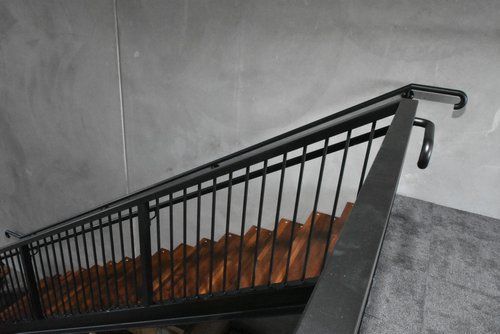 Close Up of Staircase with Metal Railing — Derwent Park, TAS — Allen Built 
