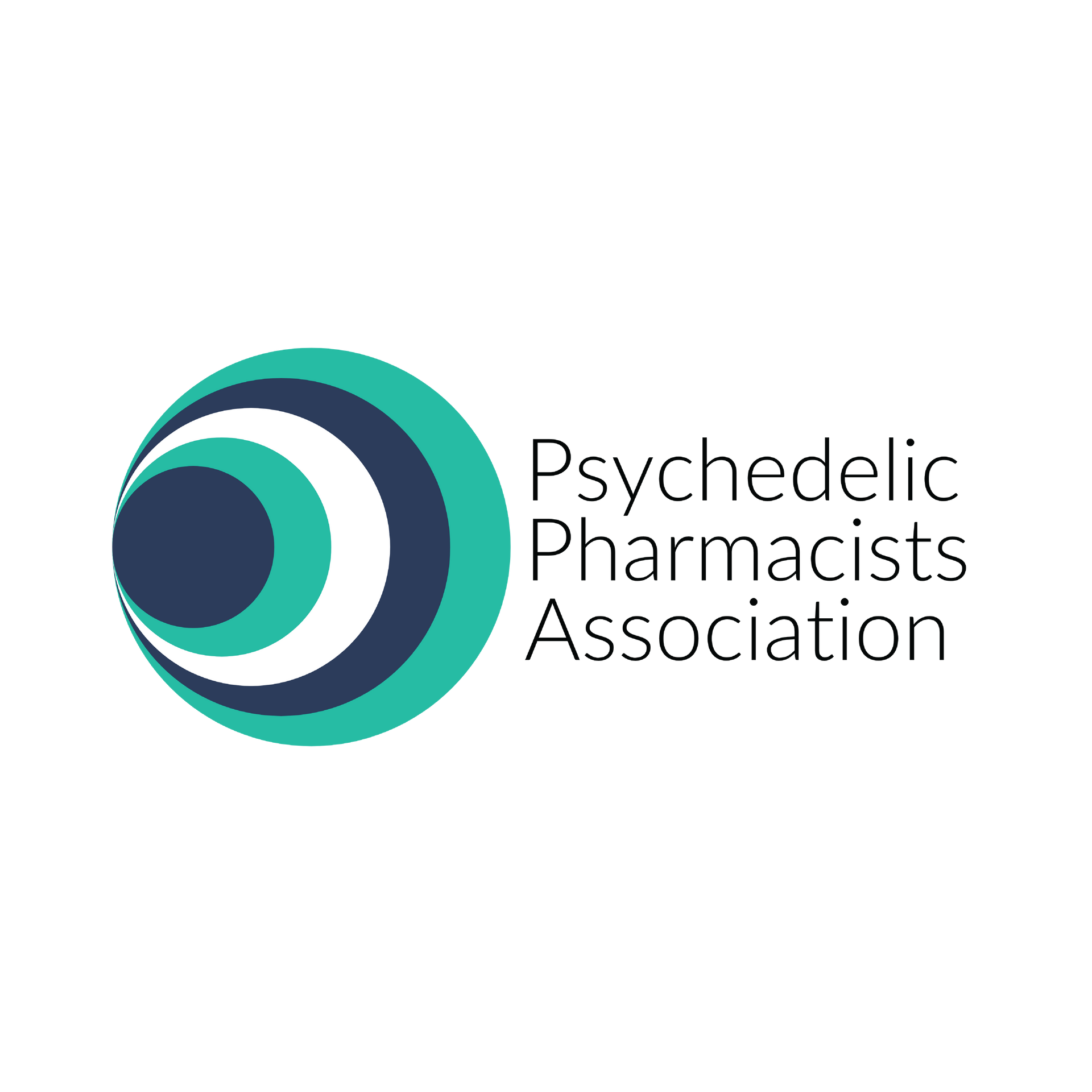 The logo for the psychedelic pharmacists association is a blue and green circle.