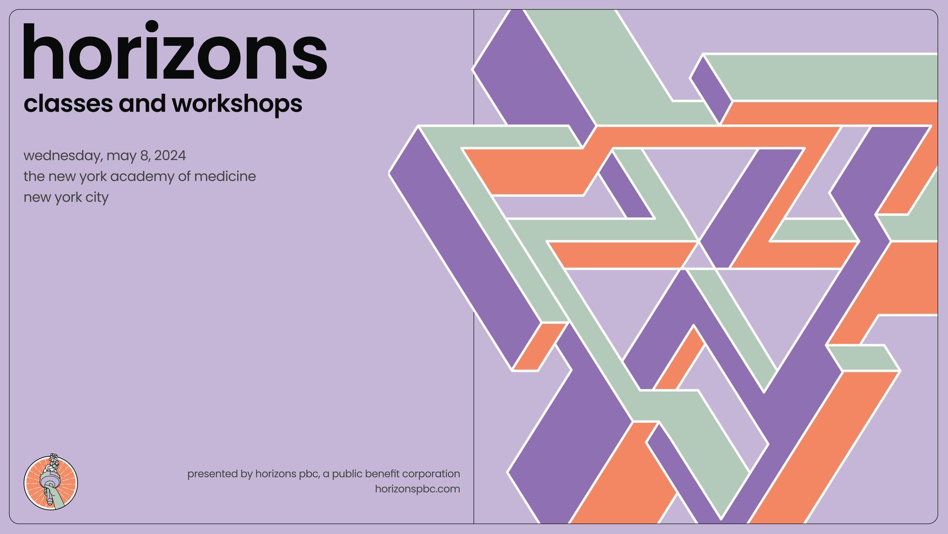 A poster for horizons classes and workshops in new york city