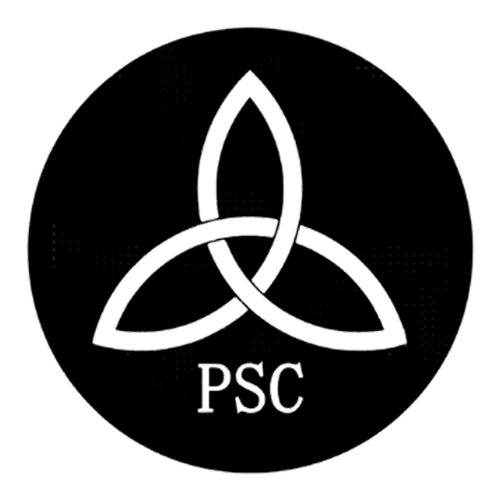 The logo for psc is a celtic knot in a circle.