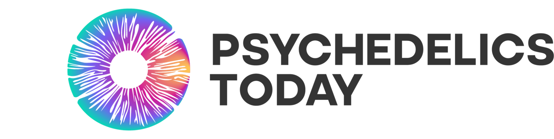 A logo for psychedelics today with a rainbow eye