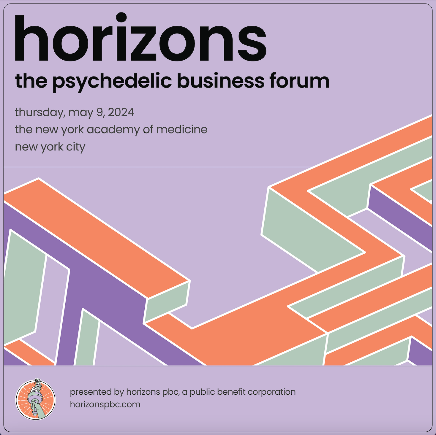 A poster for horizons the psychedelic business forum