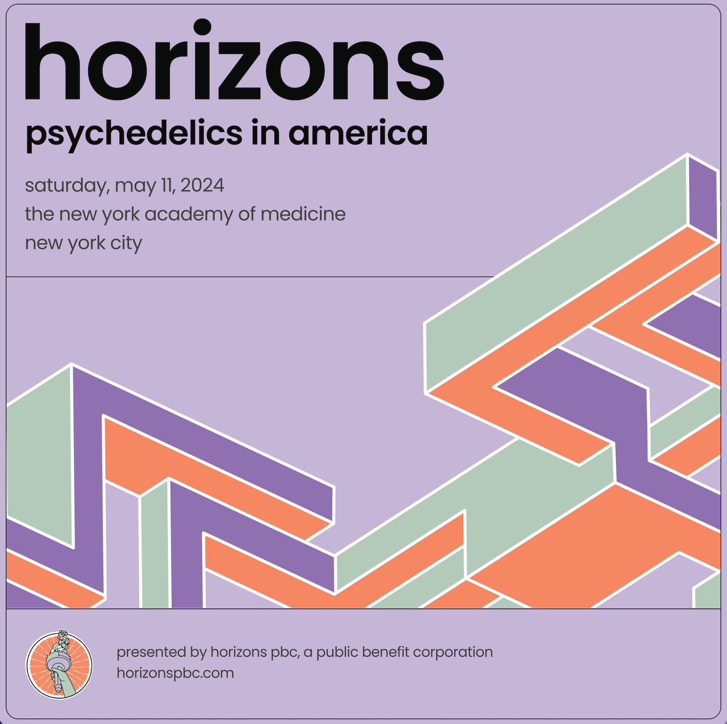 A poster for horizons psychedelics in america