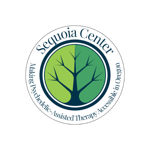 The logo for the sequoia center is a tree in a circle.