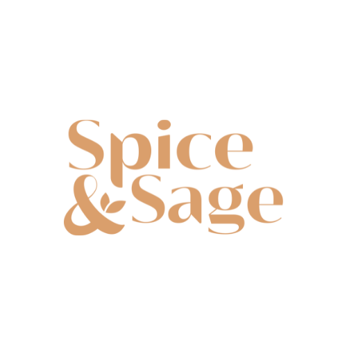 A logo for spice and sage is shown on a white background.