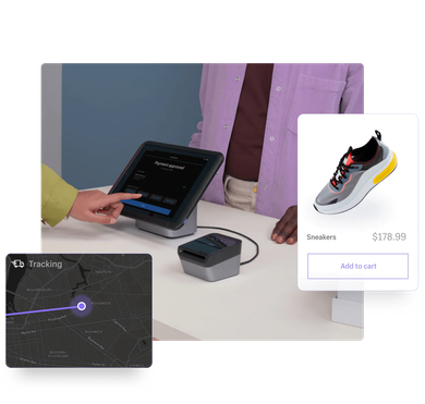 a picture of a person paying for a pair of sneakers