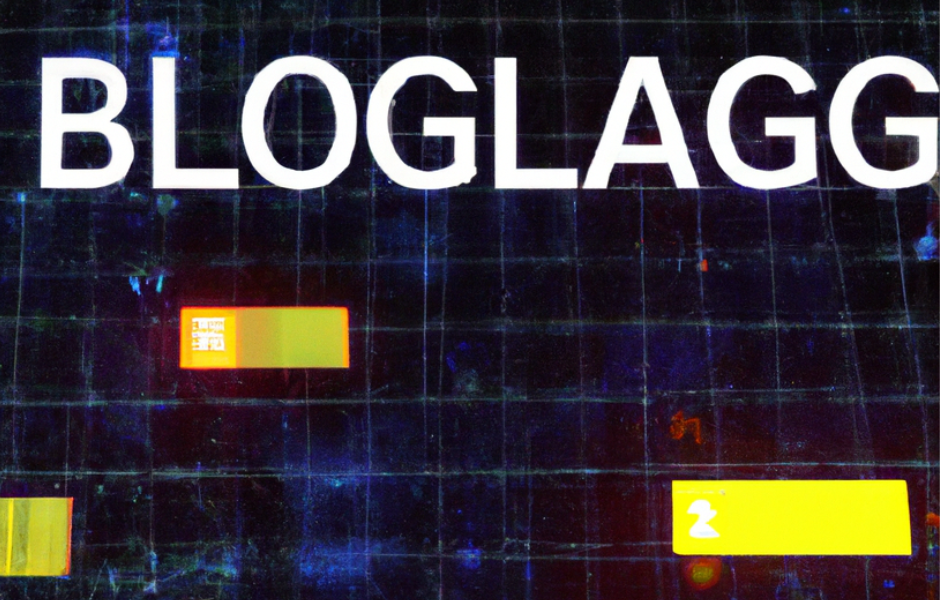 The word bloglagg is on a black background