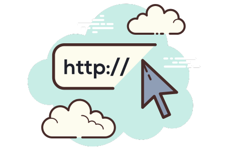 a man and a woman are standing in front of a computer monitor with a www icon