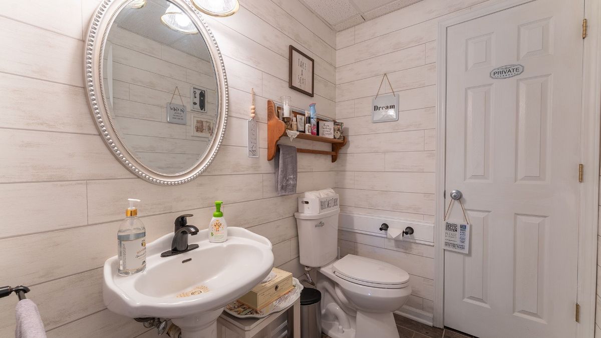 a farmhouse style bathroom