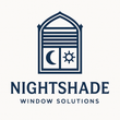 Logo for Nightshade Window Solutions: a window with a sun and moon, text below "NIGHTSHADE WINDOW SOLUTIONS."