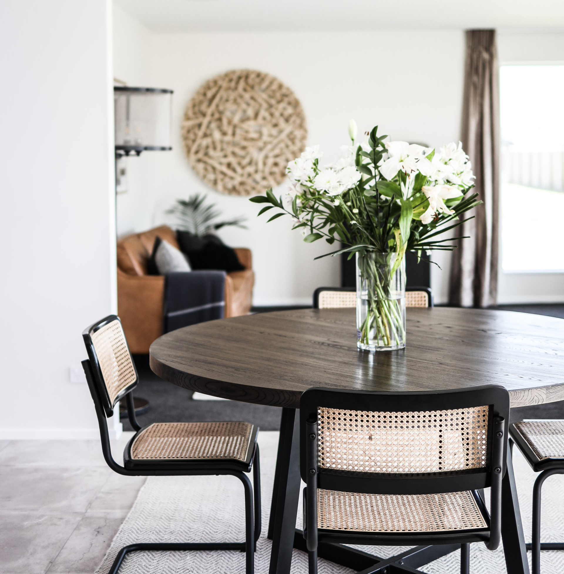 Modern dining room table and chairs - Feather & Oak Interiors Rangiora, Christchurch