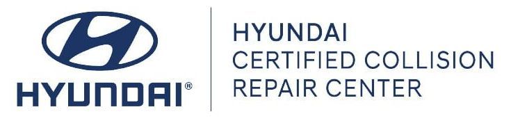 the logo for hyundai certified collision repair center
