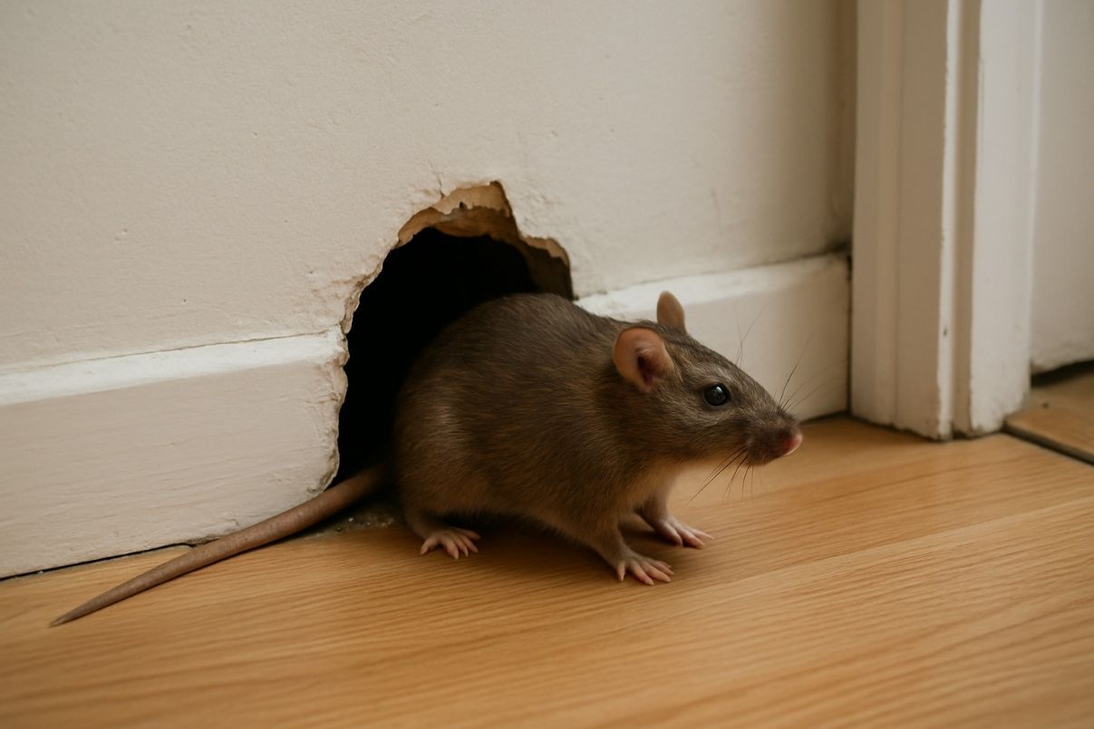 Brown Rat Emerging from A Hole — Pestie Bestie Pest Control In Shepparton, VIC