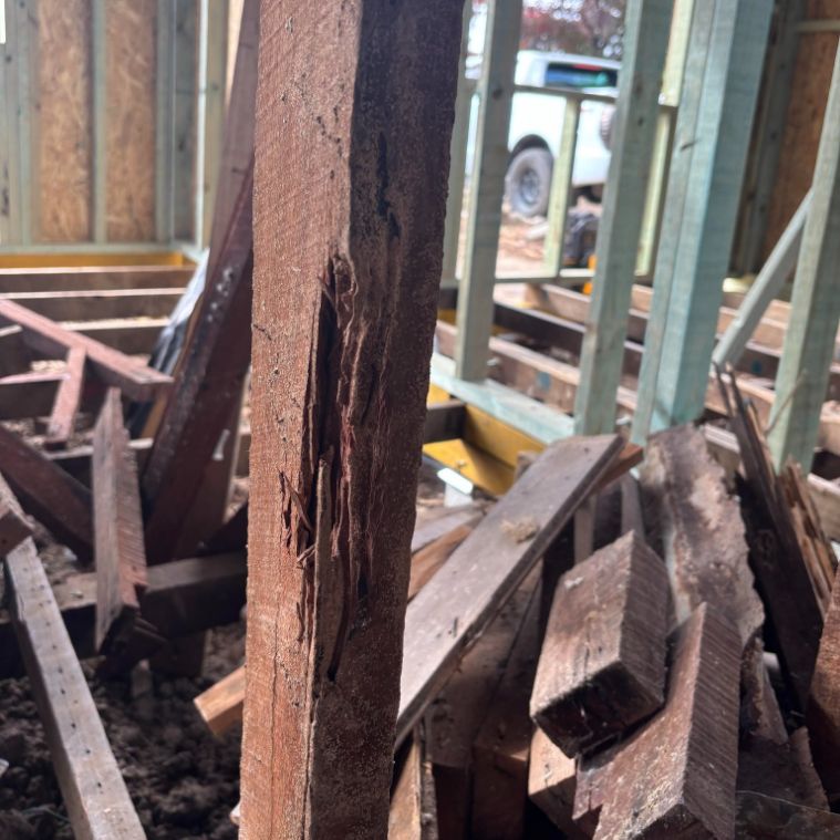 Wooden Post with Significant Termite Damage — Pestie Bestie Pest Control In Shepparton, VIC