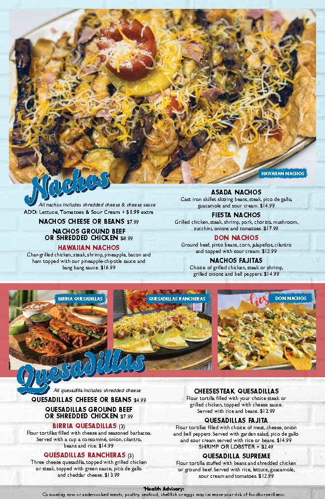 Menu Cincinnati, OH El Asadero Mexican Bar & Grill