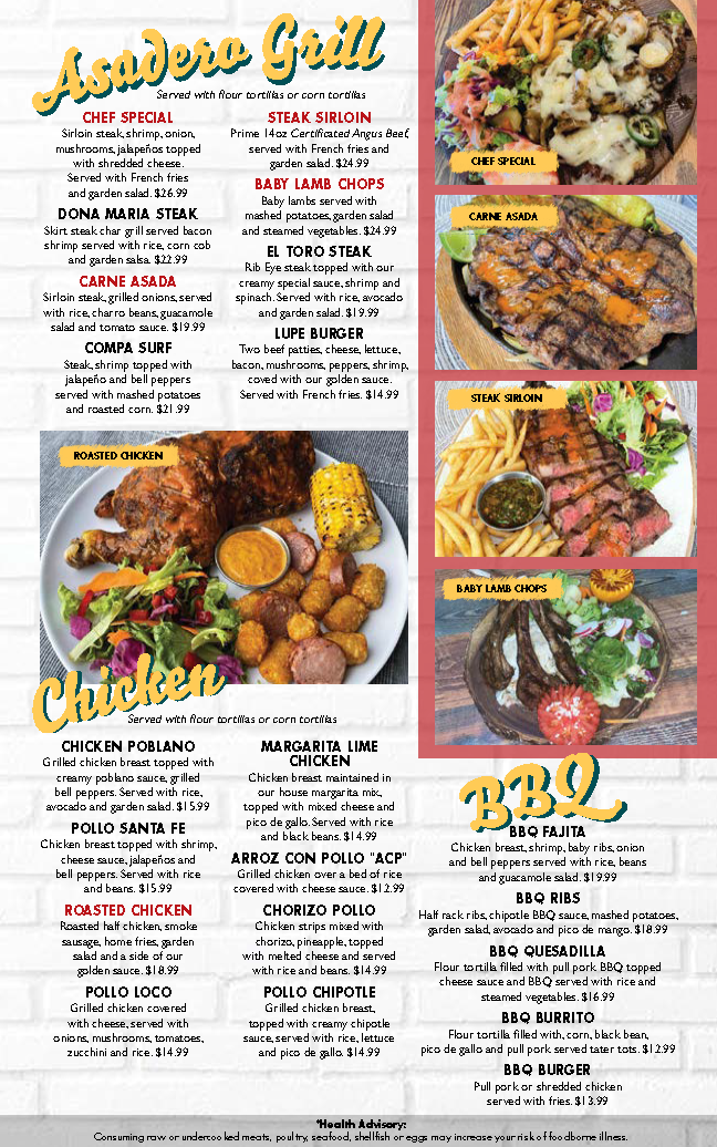 Menu Cincinnati, OH El Asadero Mexican Bar & Grill