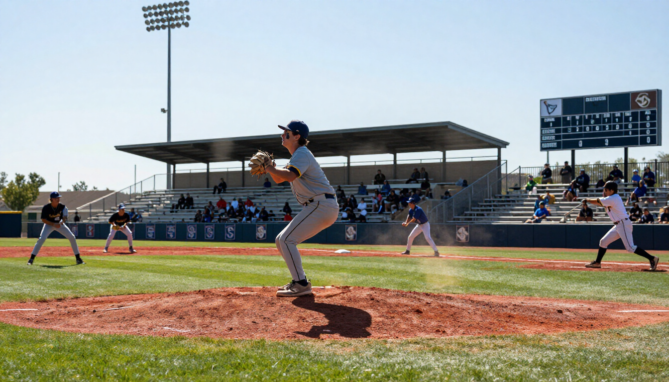 AHSAA North-South All-Star baseball and softball equipment on a professional field.