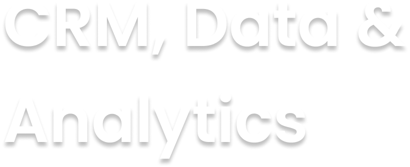 CRM, Data & Analytics text.