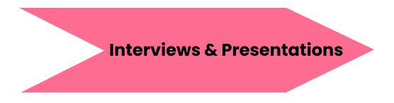 Pink arrow with text 