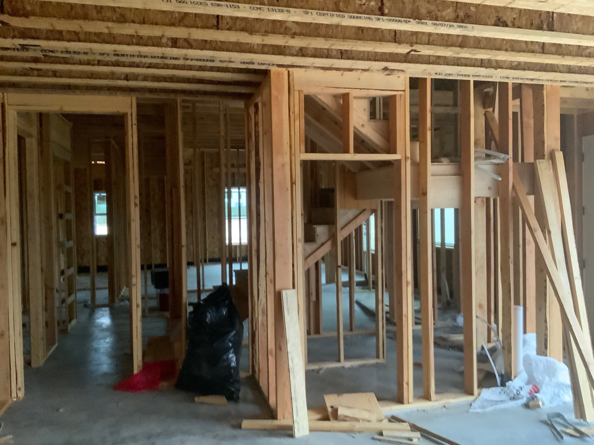 The inside of a house that is being built