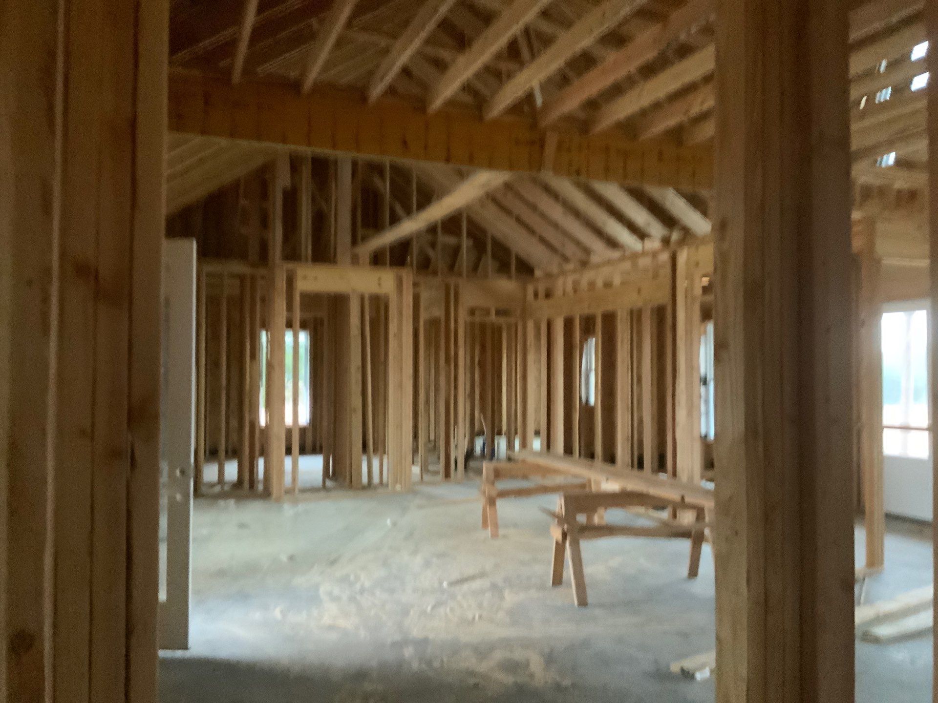 The inside of a house that is being built