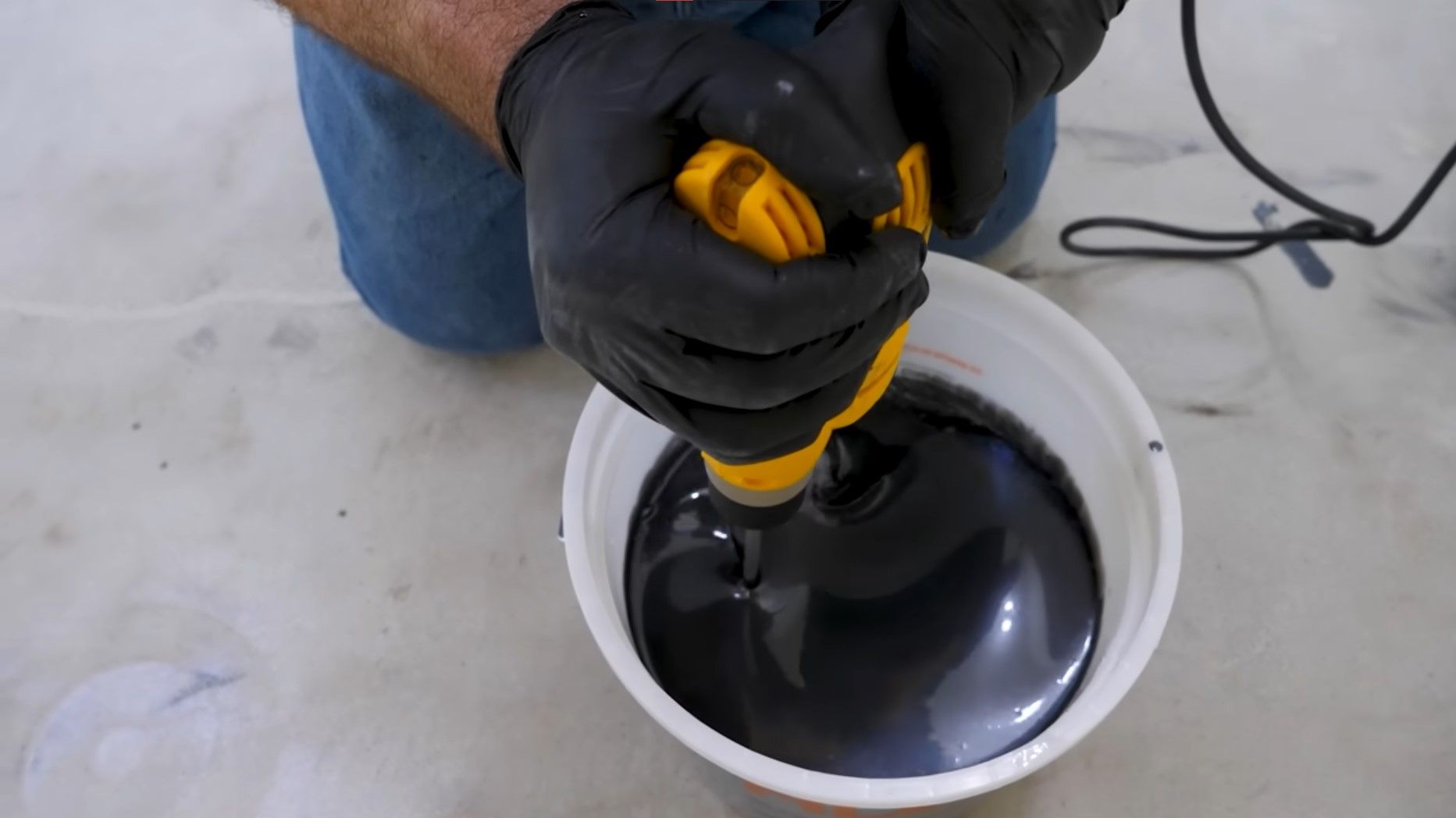 black epoxy resin mixing