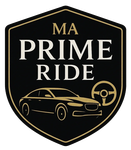 MA Prime Ride logo: Black and gold shield with car graphic and steering wheel.