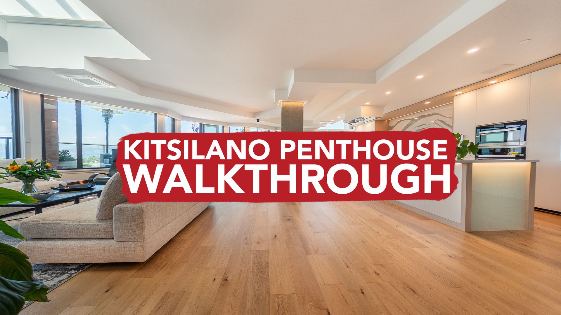 An image of a penthouse condo in Vancouver with the title of Kitsilano Penthouse