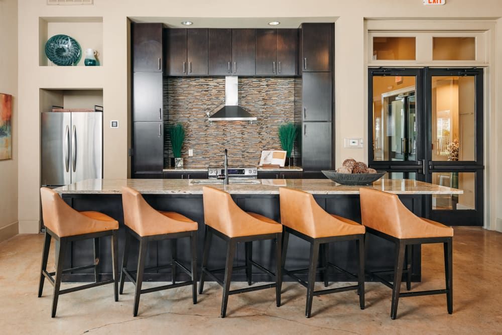 Clubhouse kitchen at Marquis Cross Mountain in San Antonio, TX.