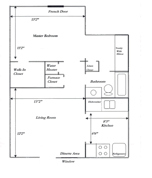 A black and white floor plan of a house with measurements.