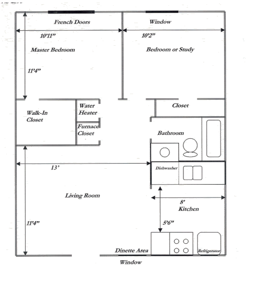 A black and white floor plan of a house with measurements