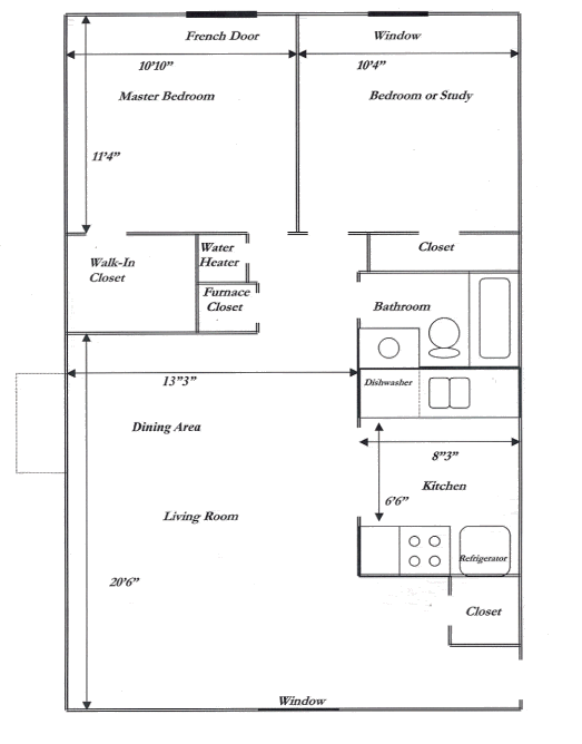 A black and white floor plan of a house