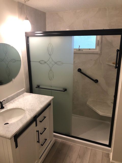 Safety Rails And Acrylic Shower — Laotto, IN — BathMan Bath Remodeling