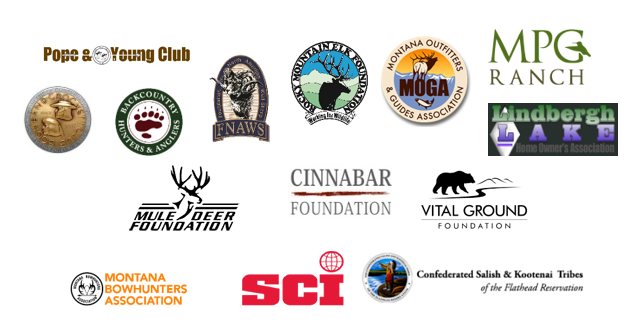 Logos of conservation and hunting organizations, including Pope & Young Club and Vital Ground.
