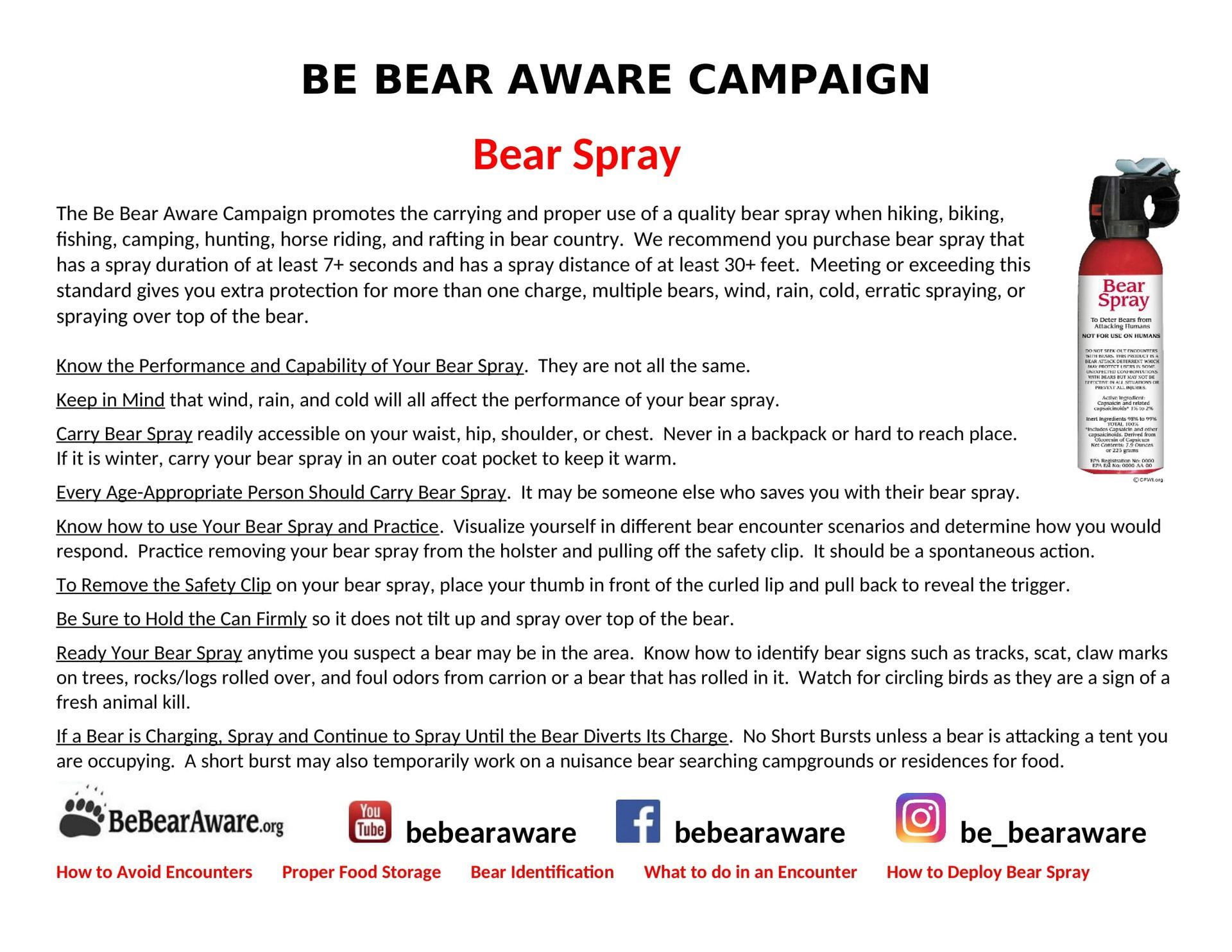 Bear Spray Fact Sheet