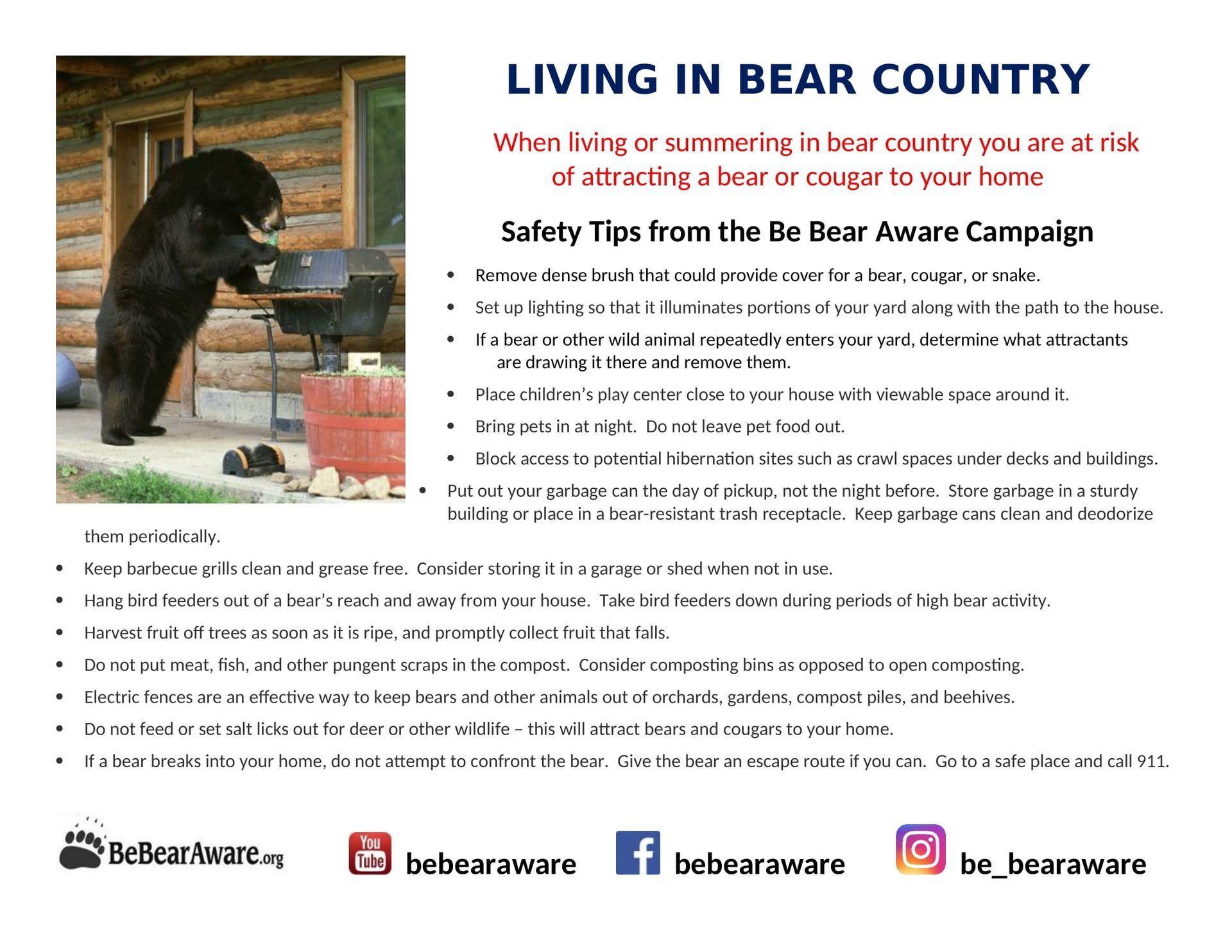 Residential Living with Bears Fact Sheet