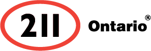 211 Ontario logo: Red oval with