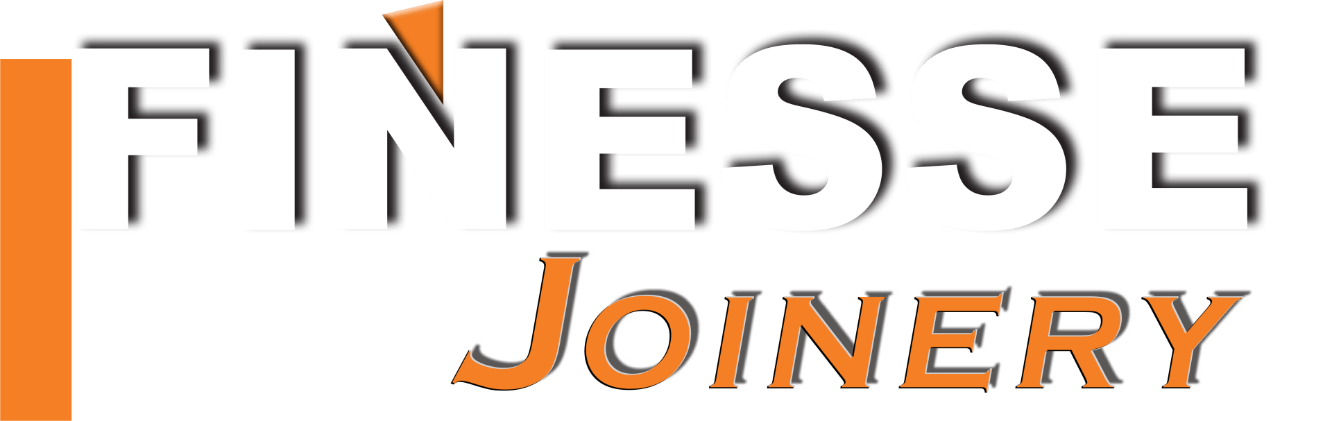 The logo for finesse joinery is orange and black on a white background.
