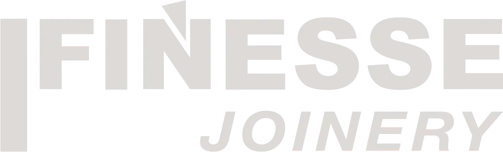 The logo for finesse joinery is orange and black on a white background.