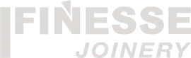 The logo for finesse joinery is orange and black on a white background.
