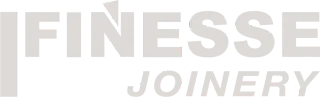 The logo for finesse joinery is orange and black on a white background.